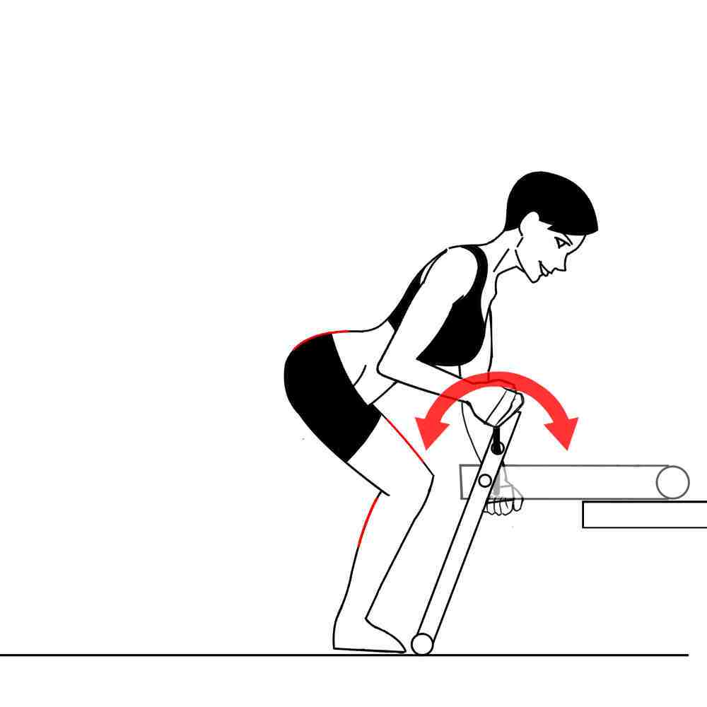 Arm Ergometer Squat with Ledge Core Stabilization Back and Forth Arm Ergometer Squat with Ledge Core Stabilization Back and Forth
