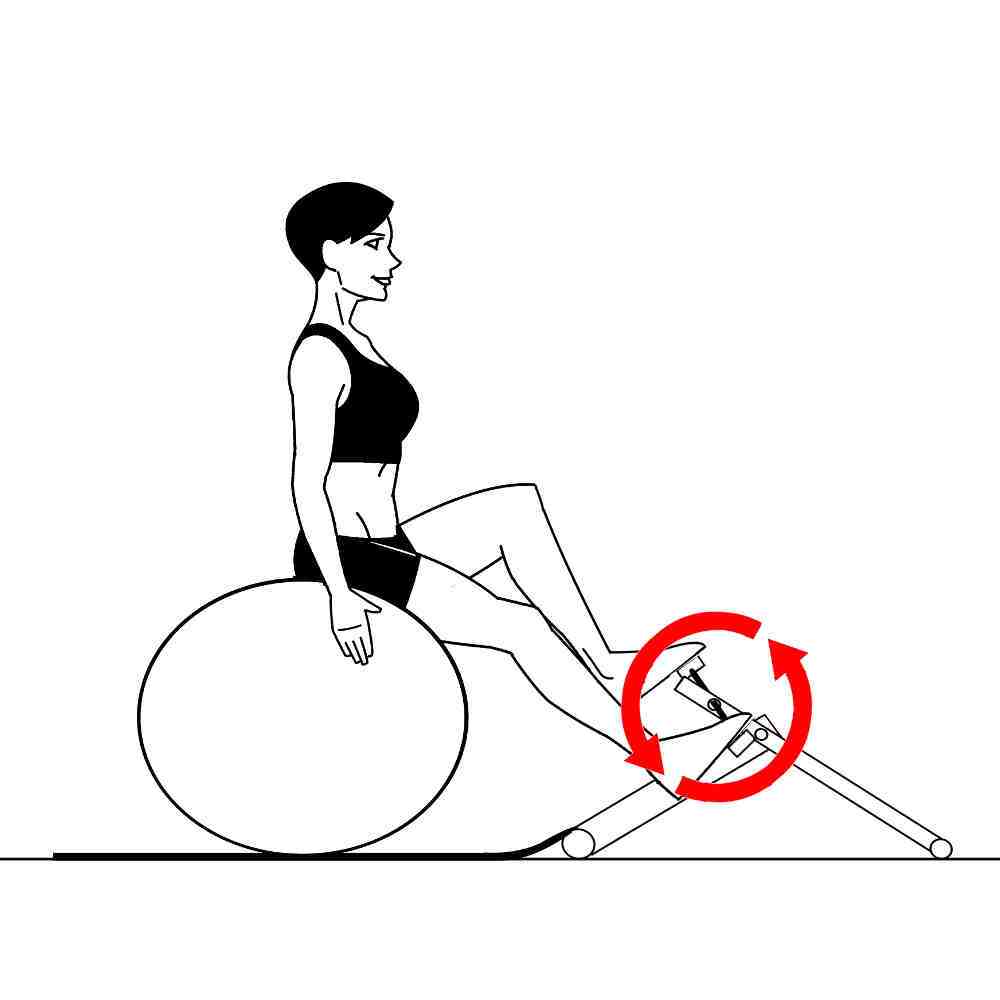 Exercise Ball Balance Cycling Exercises with Excy Backwards Pedaling Exercise Ball Balance Cycling Exercises with Excy Backwards Pedaling